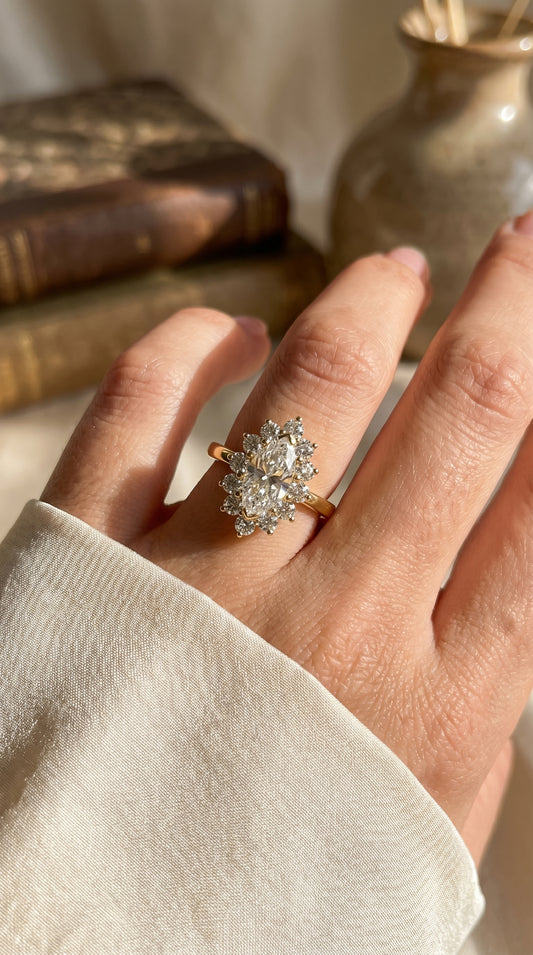 Marquise Halo Solitaire Engagement Ring