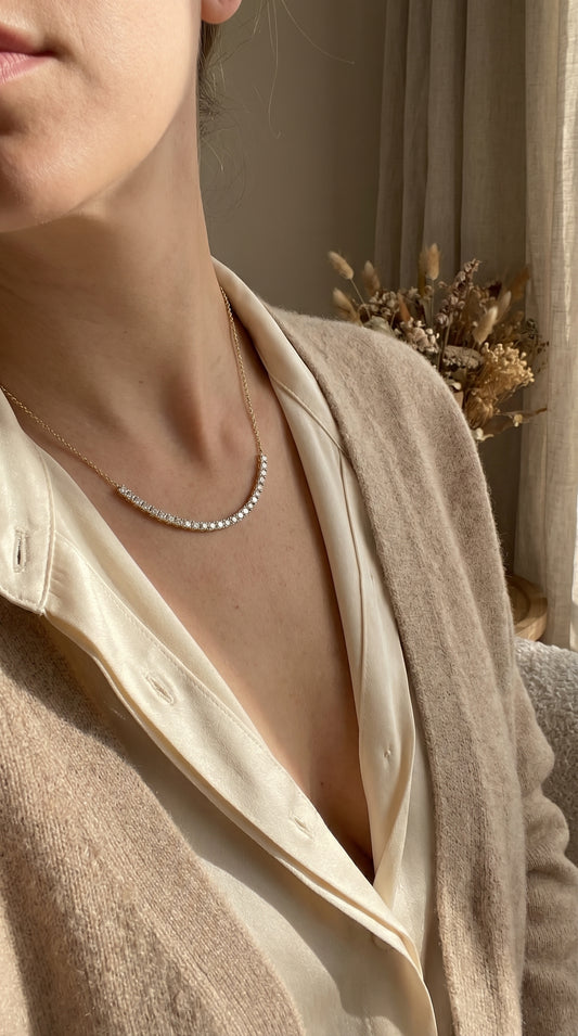 Elegance redefined Round Diamond Tennis Necklace