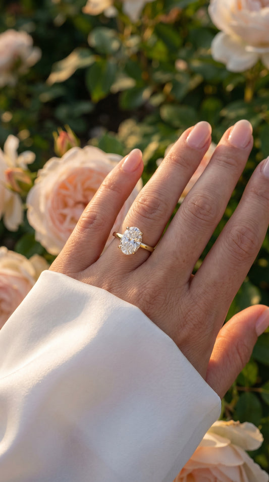 Vellore Aura Oval Brilliant Hidden Halo Ring