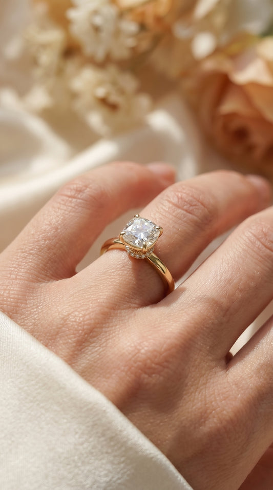 Velvet Aura Cushion Modified Brilliant Ring