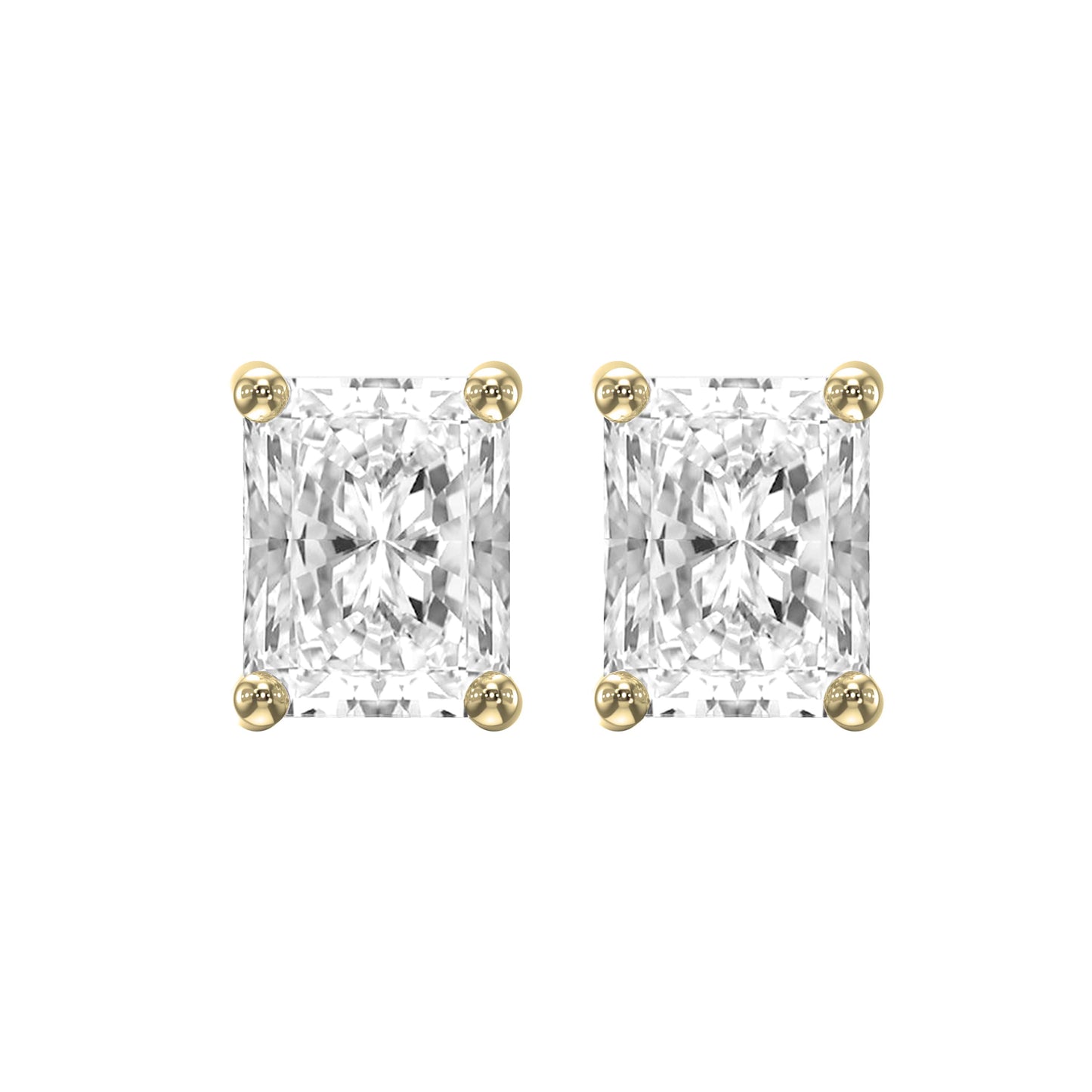 Radiant Cut Diamond Stud Earrings