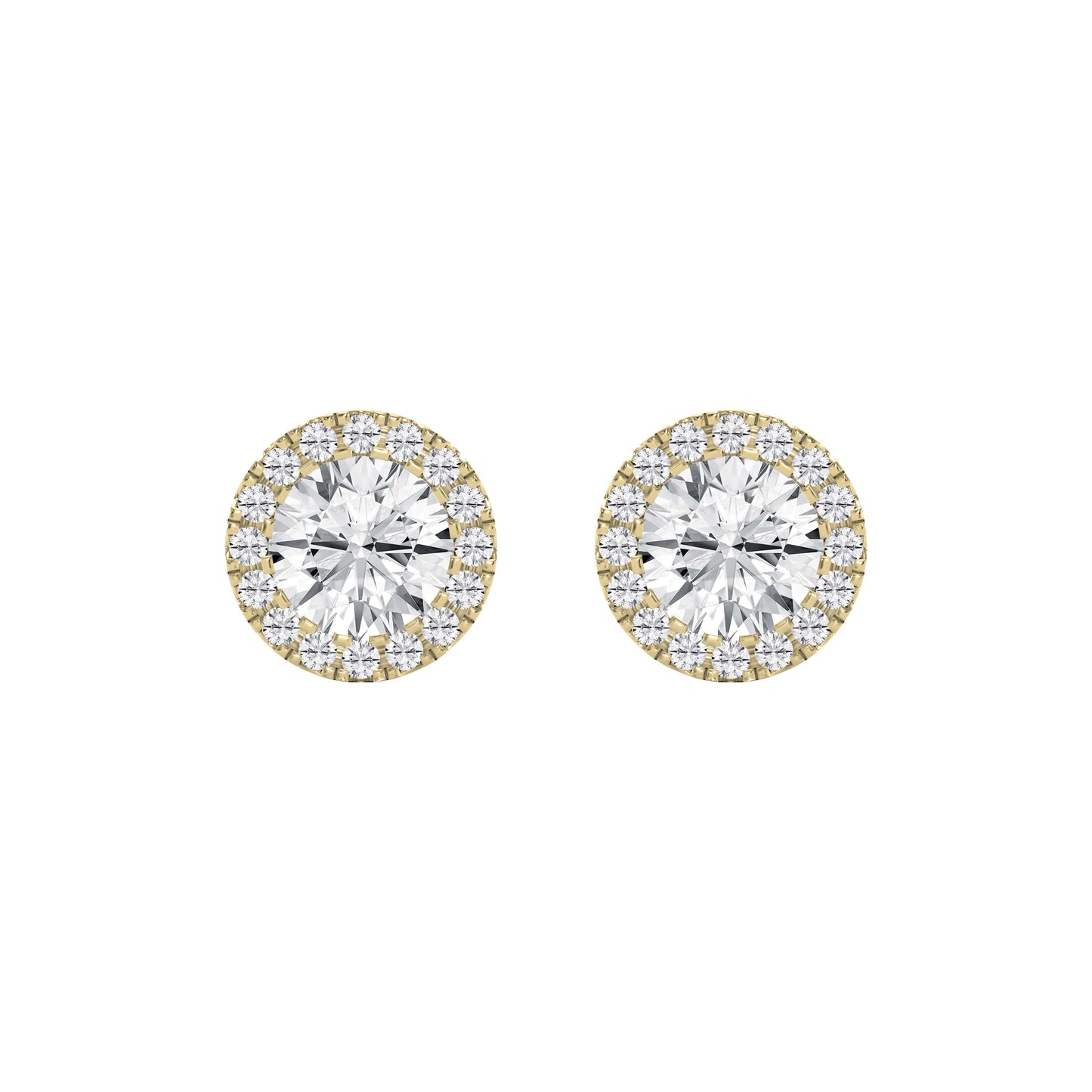Halo Design Round Diamond Earring Stud
