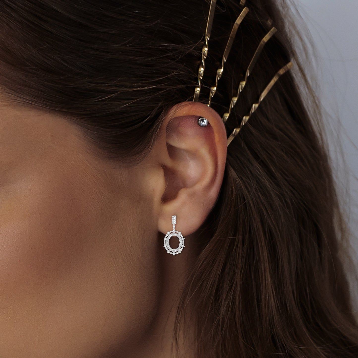 Luxury Diamond Circle Chandelier Fashion Earrings