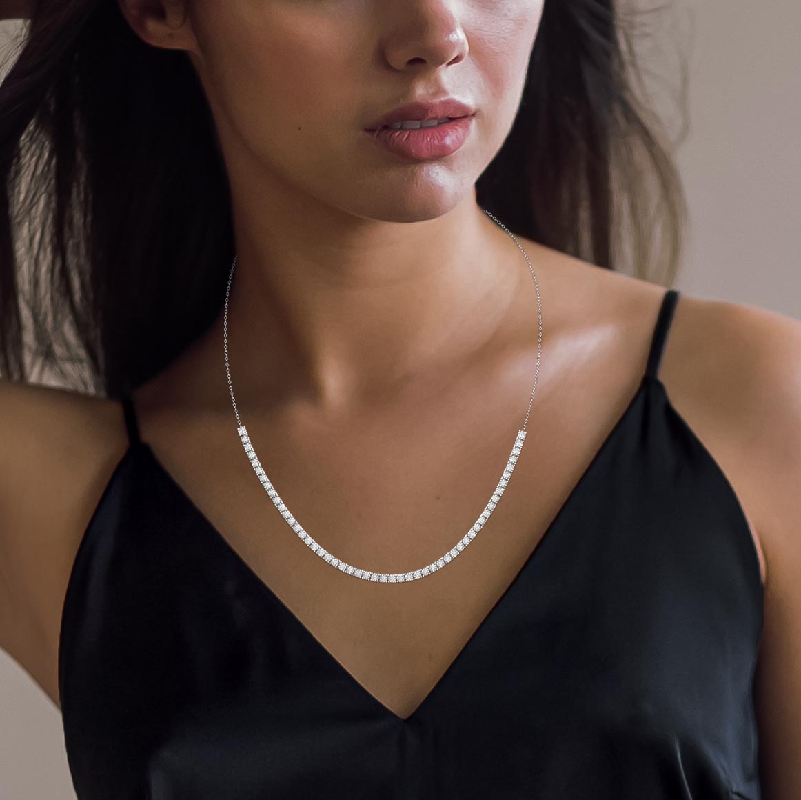 Elegance redefined Round Diamond Tennis Necklace