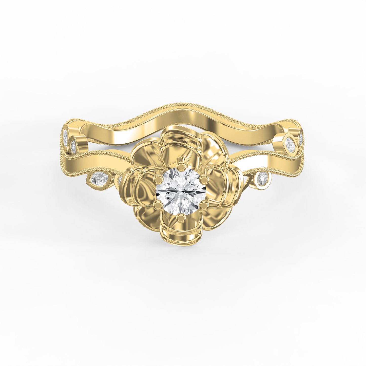 Custom Floral-Inspired Diamond Ring