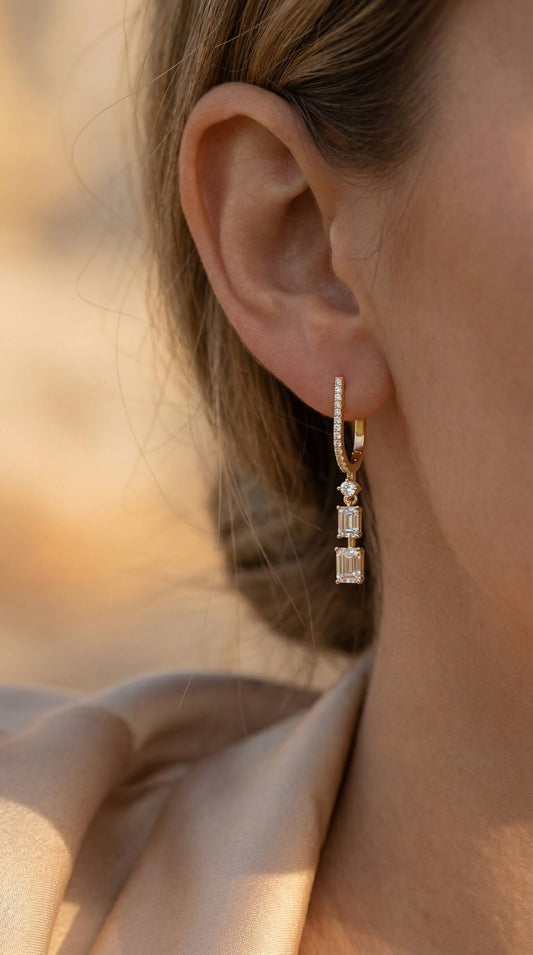 Hoops Inspired Drop Diamond Earring Fine Jewelry