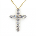 Round Diamond Cross Pendant Necklace
