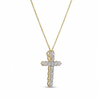 Round Diamond Cross Pendant Necklace