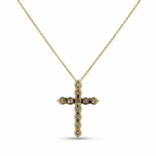 Round Diamond Cross Pendant Necklace