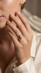 Oval Cut Diamond Round Accent Side Stone Engagement Ring