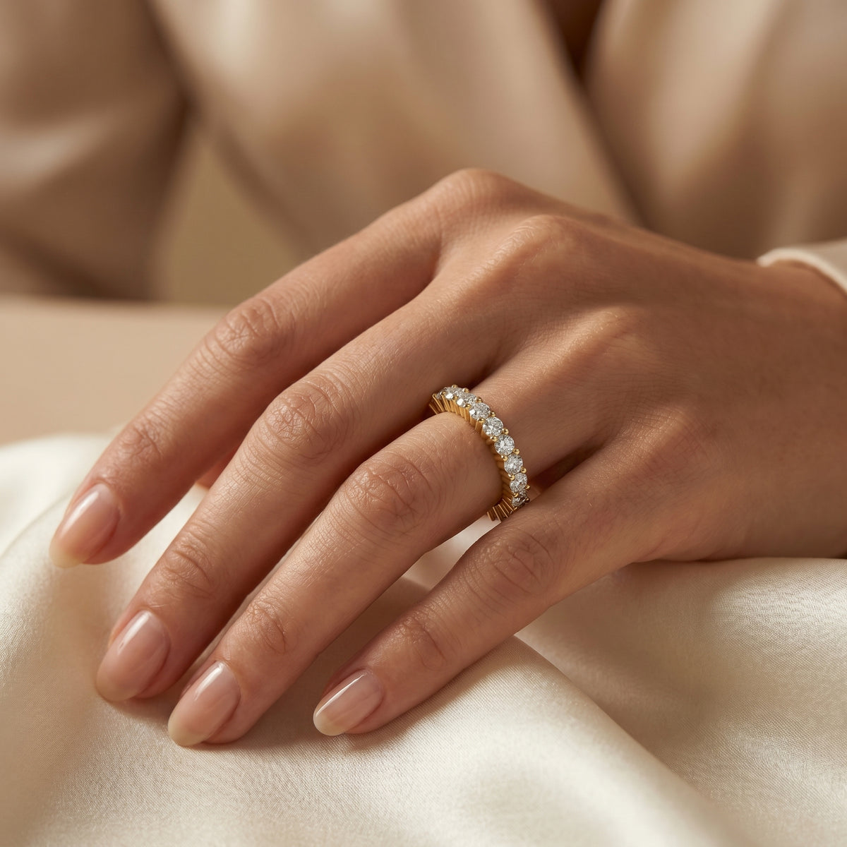 Round Brilliant Diamond Eternity Wedding Band