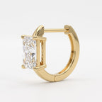 Celestine Radiant Cut Diamond Huggie Hoops Earrings
