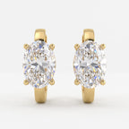 Luxury Oval Diamond Huggie Hoops Earrings