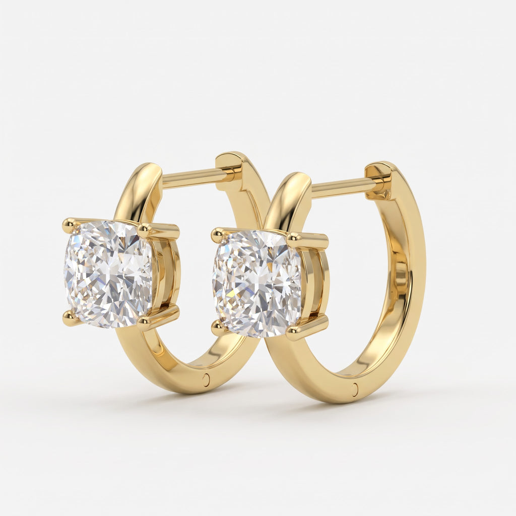 Celestine Cushion Diamond Glow Huggie Hoops Earrings