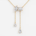 Marquise & Emerald Diamond Asymmetric Lariat Pendant Necklace