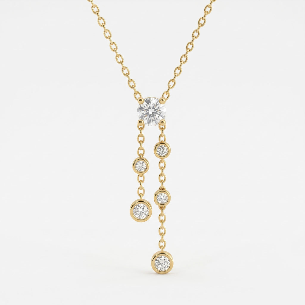 Aurelia Luxe Radiance Round Diamond Drop Fashion Necklace