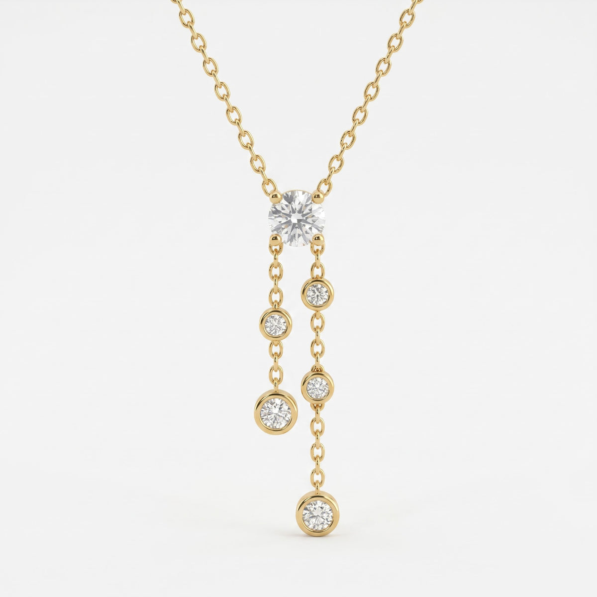 Aurelia Luxe Radiance Round Diamond Drop Fashion Necklace