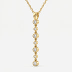 Celestia Bezel Round Diamond Cascade Pendant Necklace