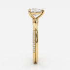 Aurelia Heart Cut Diamond Twisted Side Stone Ring