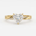 Aurelia Heart Cut Diamond Twisted Side Stone Ring