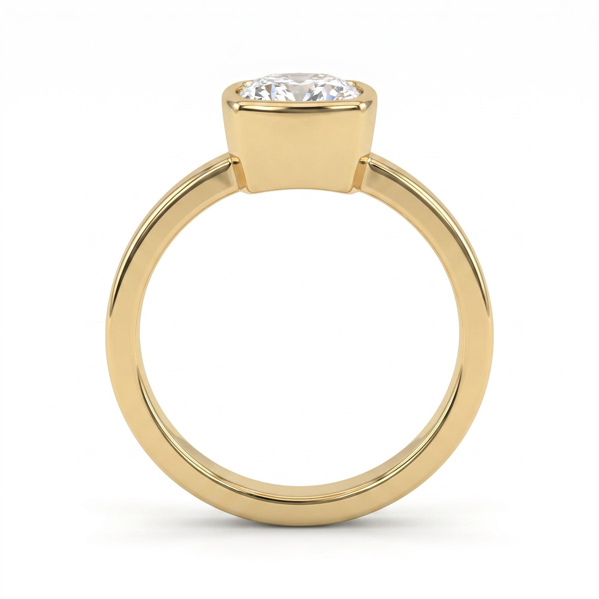 Aurelia Cushion Diamond Bezel Setting Solitaire Ring