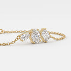 Luxe Lumière Three-Stone Chain Bracelet