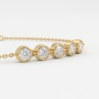 Elegance Five-Stone Round Diamond Chain Bracelet