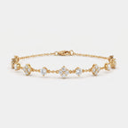 Luxury Radiance Round Diamond Floral Fashion Bracelet