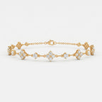 Luxury Radiance Round Diamond Floral Fashion Bracelet