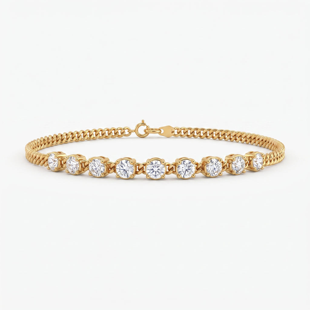 Timeless Elegance Round Diamond Link Fashion Bracelet