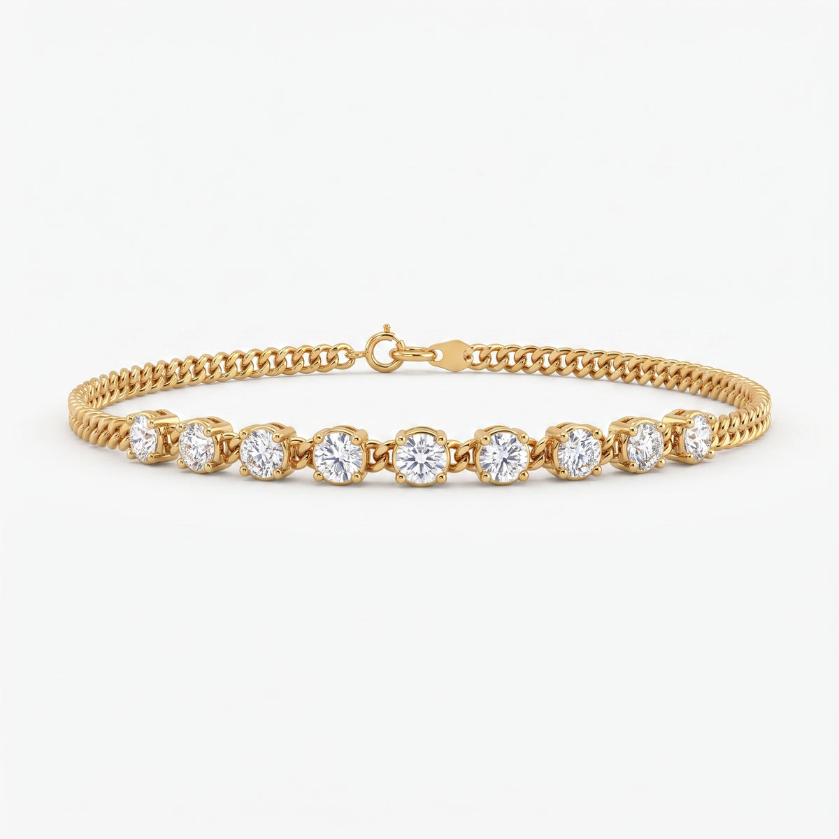 Timeless Elegance Round Diamond Link Fashion Bracelet