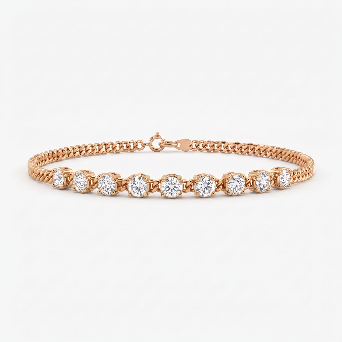 Timeless Elegance Round Diamond Link Fashion Bracelet