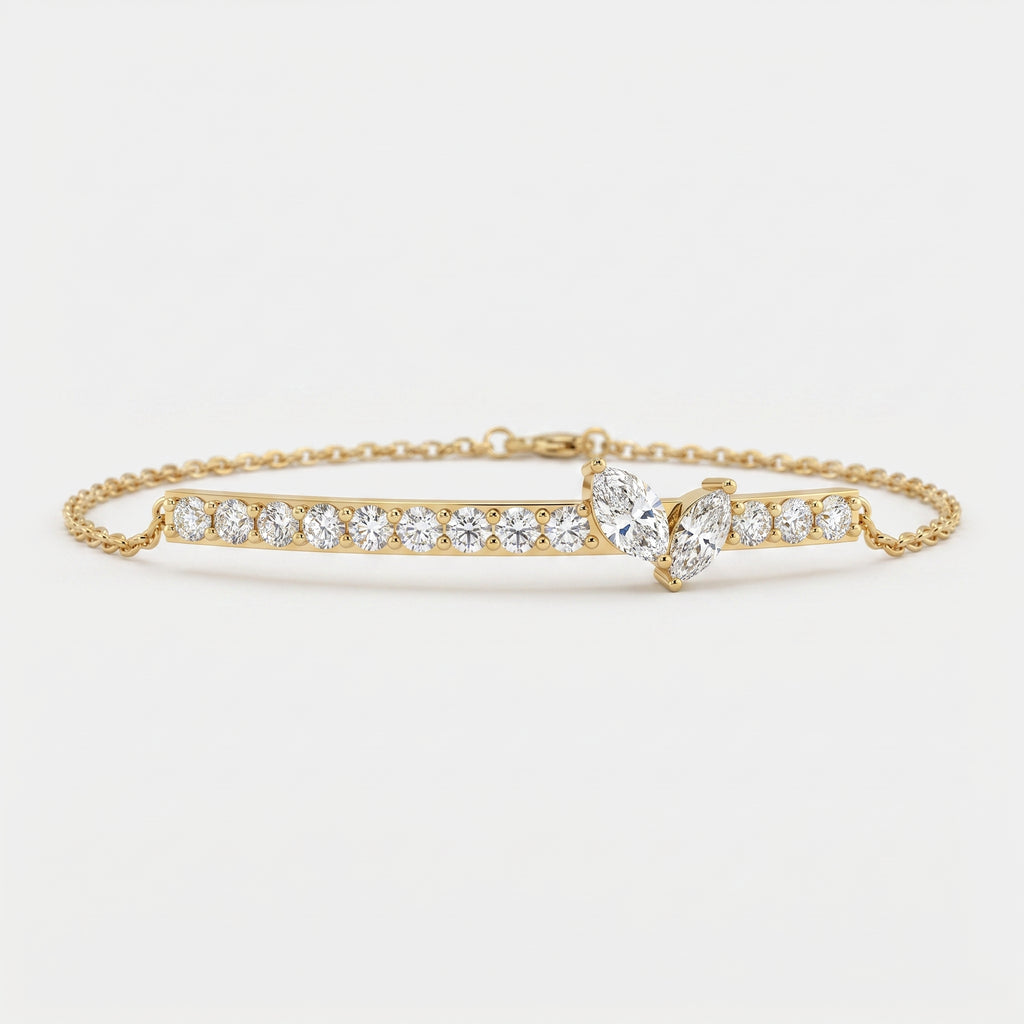 Royal Radiance Pear & marquise Diamond Fashion Bracelet