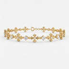 Timeless Elegance Luxe Floral Design Round Diamond Bracelet