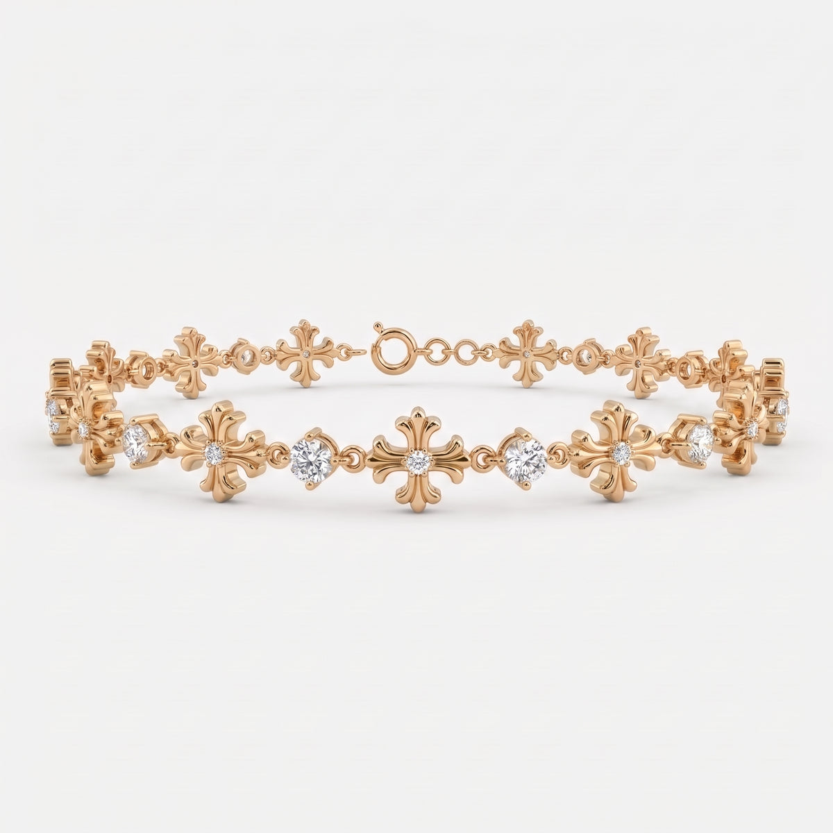 Timeless Elegance Luxe Floral Design Round Diamond Bracelet