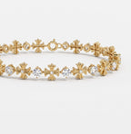 Timeless Elegance Luxe Floral Design Round Diamond Bracelet