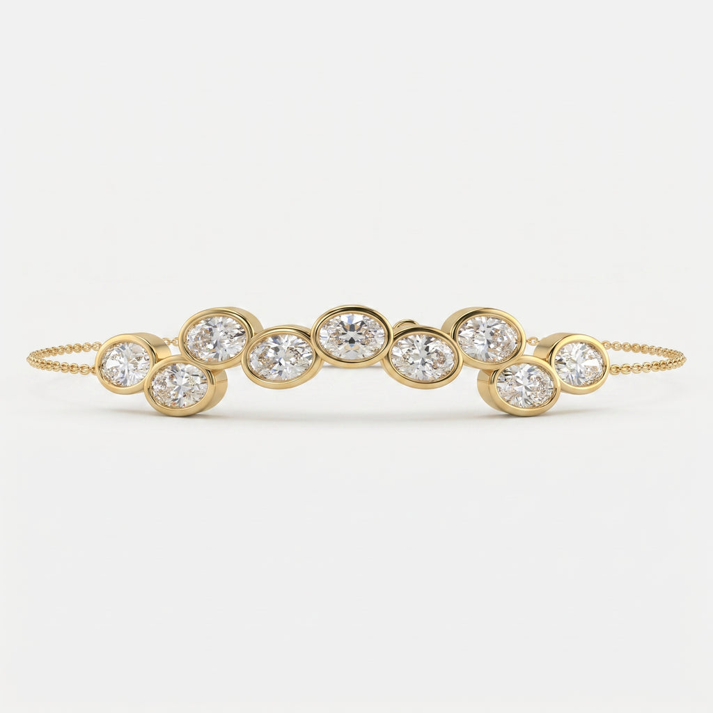 Celestial Glow Oval Diamond Bezel Fashion Bracelet