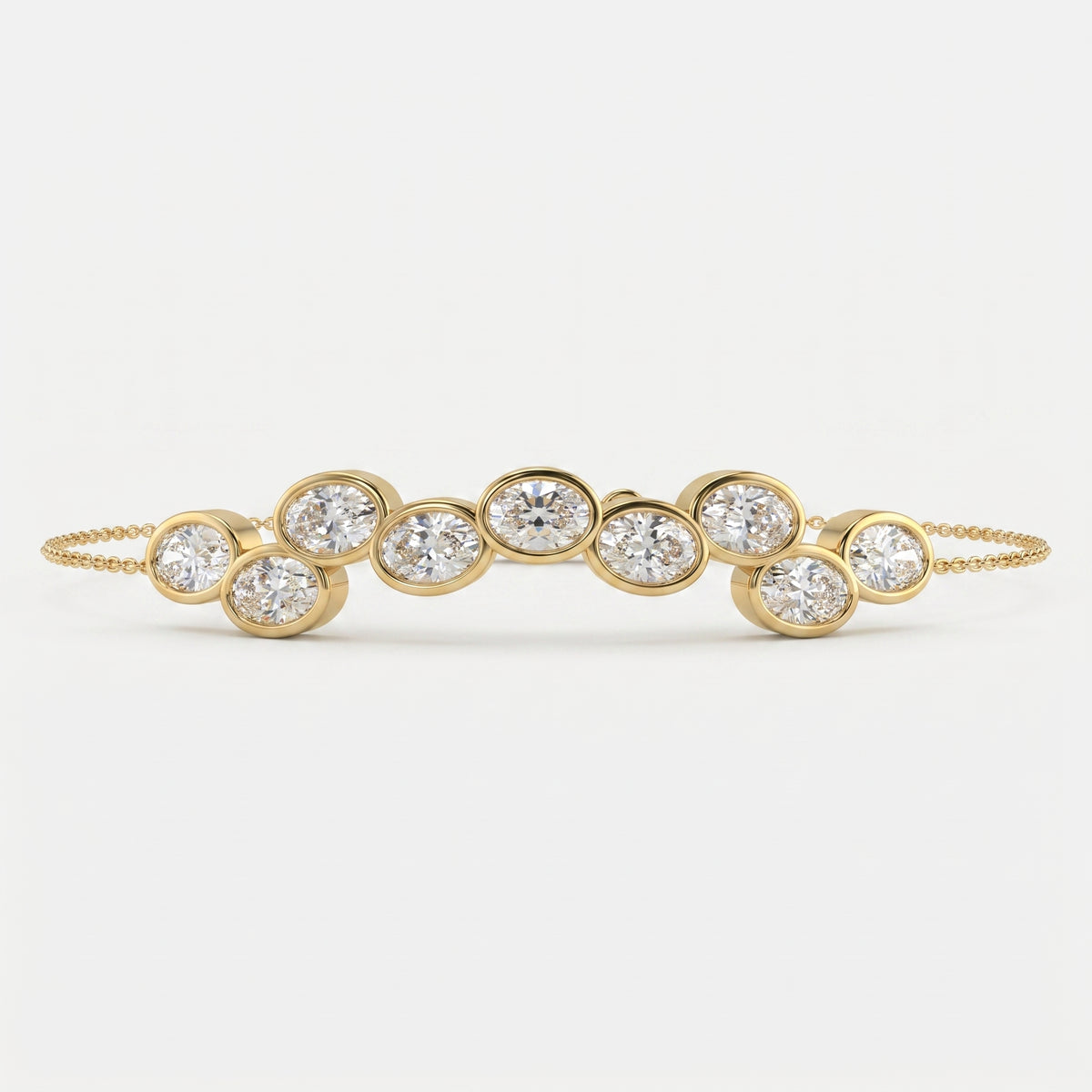 Celestial Glow Oval Diamond Bezel Fashion Bracelet