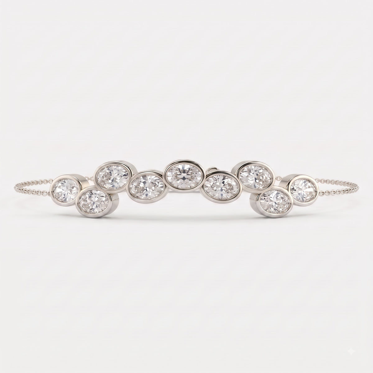 Celestial Glow Oval Diamond Bezel Fashion Bracelet