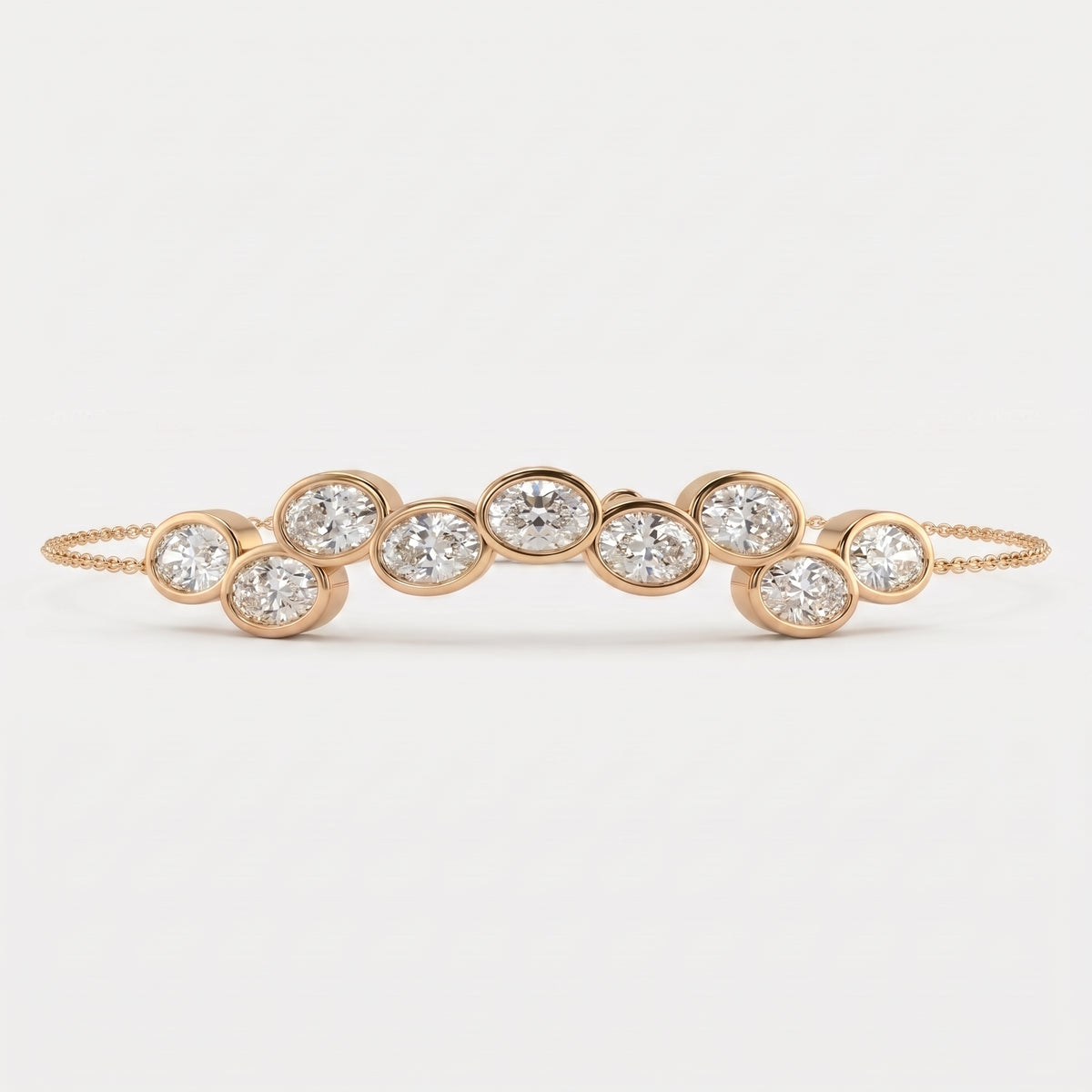 Celestial Glow Oval Diamond Bezel Fashion Bracelet