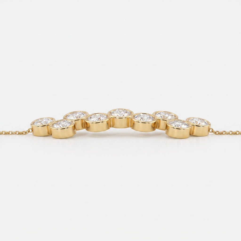 Celestial Glow Oval Diamond Bezel Fashion Bracelet