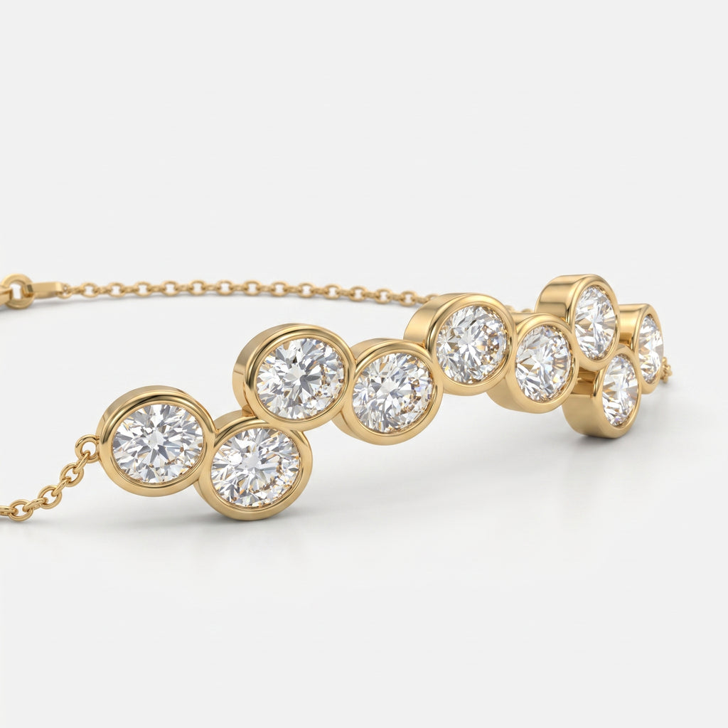 Celestial Glow Oval Diamond Bezel Fashion Bracelet