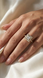 Princess Cut Diamond Side Stone Engagement Ring