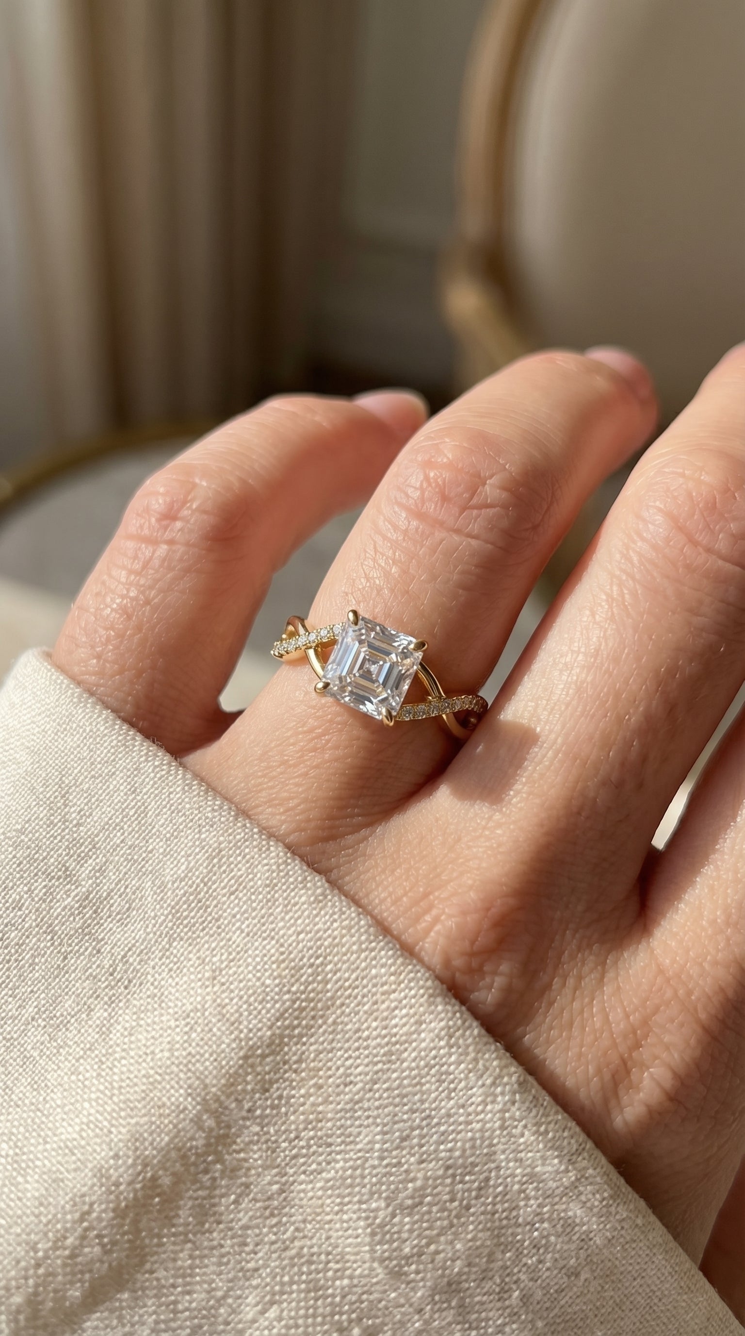 Eterna Twist Asscher Ring