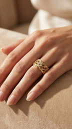 Floral Diamond Wide Vintage Band