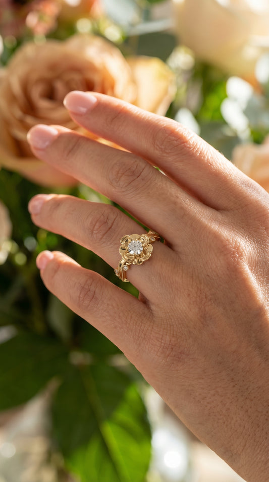 Custom Floral-Inspired Diamond Ring