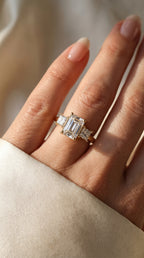 The Axis Trio Emerald Ring