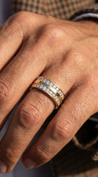Two-Row Channel Set Half Eternity Diamond Ring