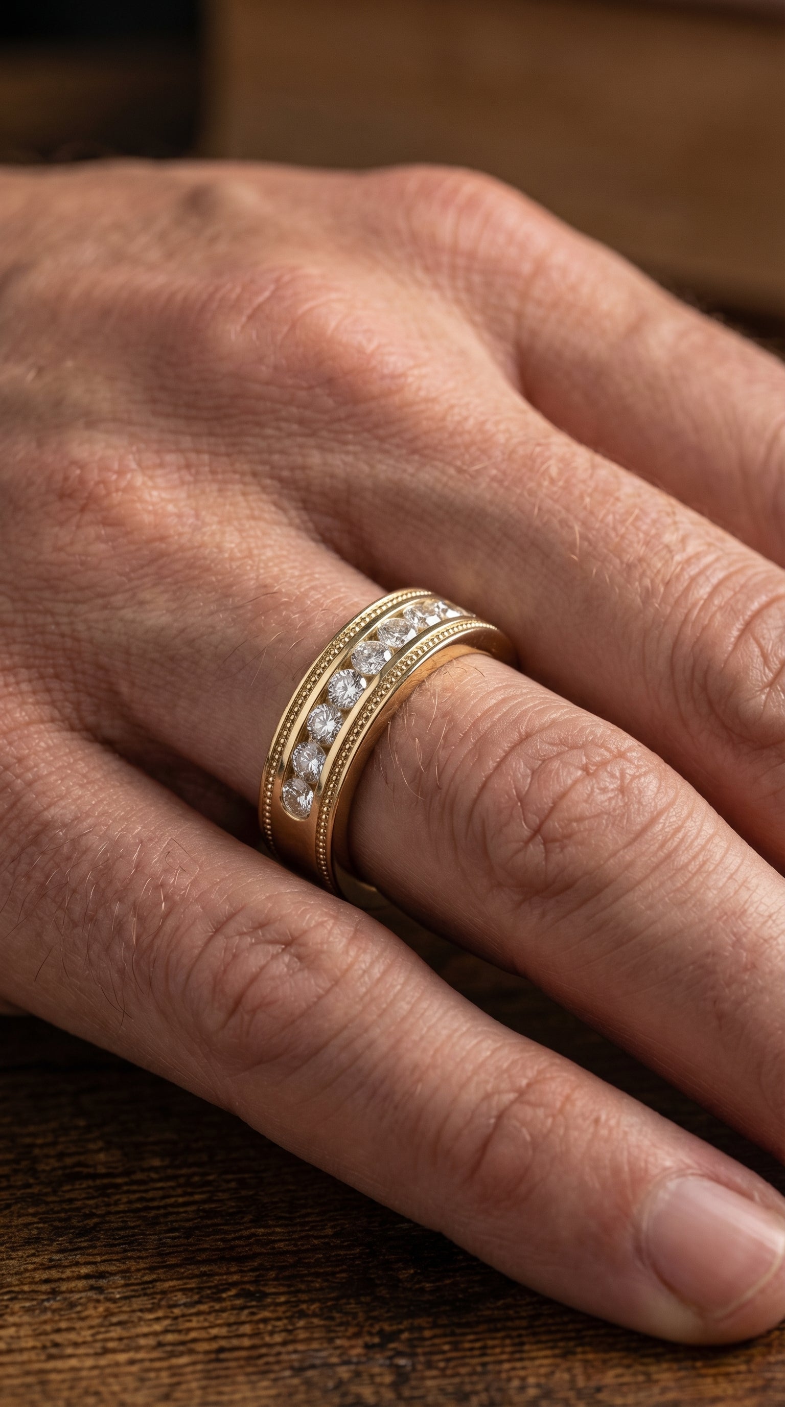 Men’s Half Eternity Handmade Diamond Band ( 1.00-1.10 ct. )