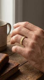 Fluted Wedding Metal Band